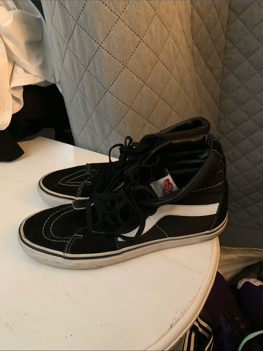 Vans Black & White High-Top Skate Sneakers